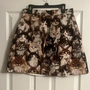 Mod Cloth Cat skirt. Medium. Fully lined. Waist 14. Length 16